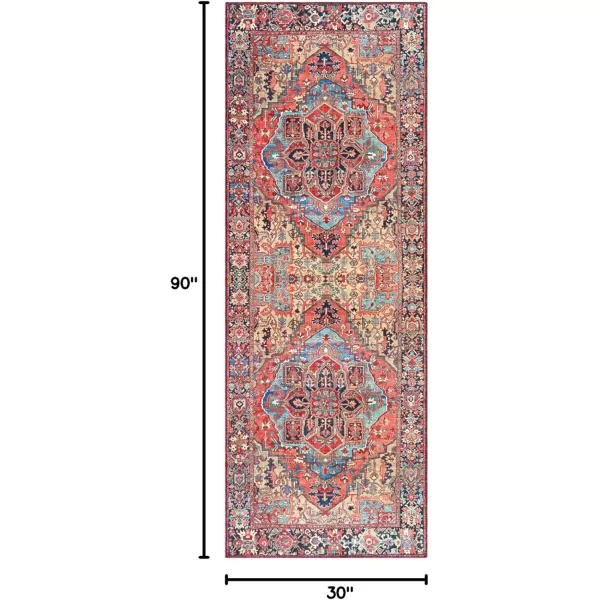 Livabliss Reeta Printed Medallion Area Rug5 x 76quotBright RedWheatBright RedWheat