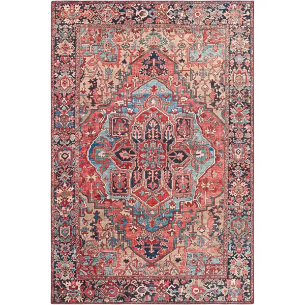 Livabliss Reeta Printed Medallion Area Rug5 x 76quotBright RedWheatBright RedWheat