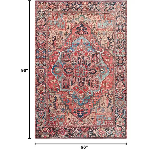 Livabliss Reeta Printed Medallion Area Rug5 x 76quotBright RedWheatBright RedWheat