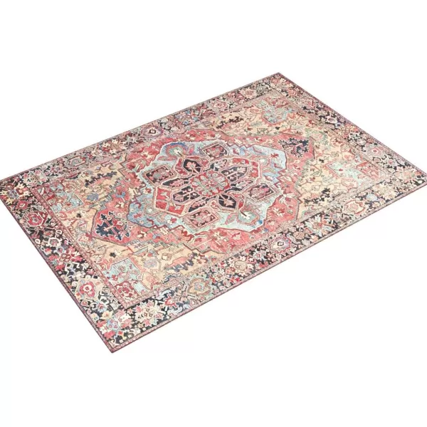 Livabliss Reeta Printed Medallion Area Rug5 x 76quotBright RedWheatBright RedWheat