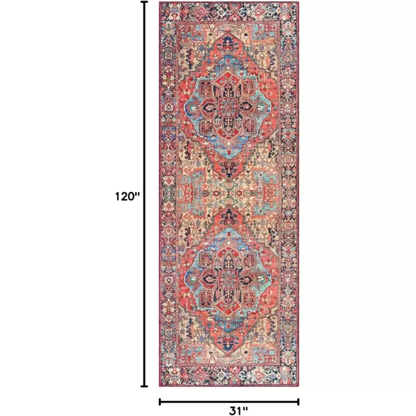 Livabliss Reeta Printed Medallion Area Rug5 x 76quotBright RedWheatBright RedWheat