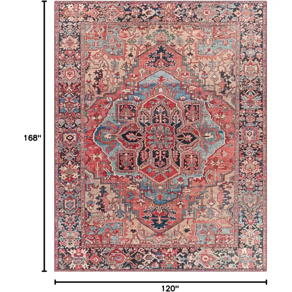 Livabliss Reeta Printed Medallion Area Rug5 x 76quotBright RedWheatBright RedWheat