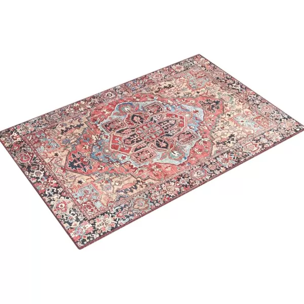 Livabliss Reeta Printed Medallion Area Rug5 x 76quotBright RedWheatBright RedWheat