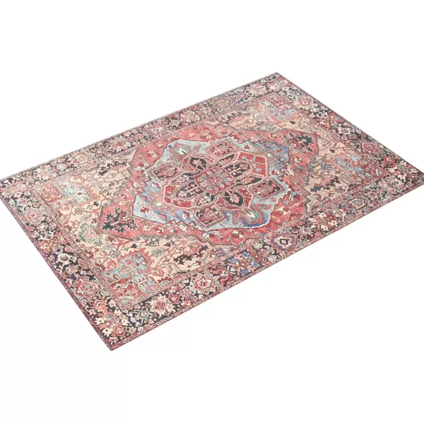 Livabliss Reeta Printed Medallion Area Rug5 x 76quotBright RedWheatBright RedWheat