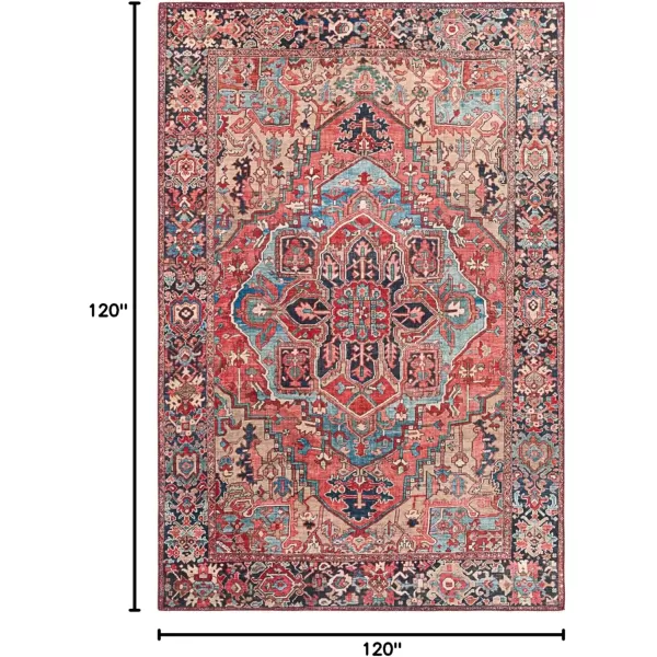 Livabliss Reeta Printed Medallion Area Rug5 x 76quotBright RedWheatBright RedWheat