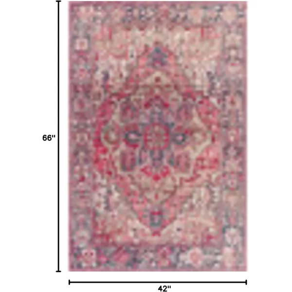 Livabliss Reeta Printed Medallion Area Rug5 x 76quotBright RedWheatBurgundyDark Blue