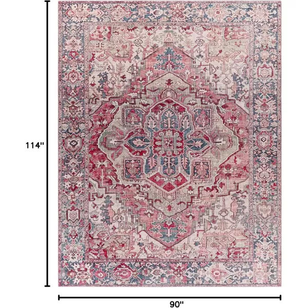 Livabliss Reeta Printed Medallion Area Rug5 x 76quotBright RedWheatBurgundyDark Blue