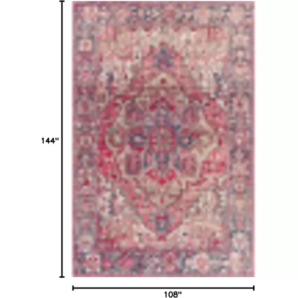 Livabliss Reeta Printed Medallion Area Rug5 x 76quotBright RedWheatBurgundyDark Blue