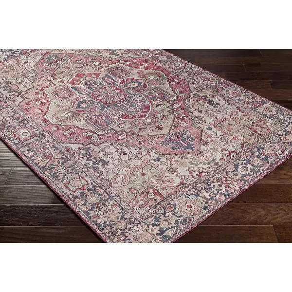 Livabliss Reeta Printed Medallion Area Rug5 x 76quotBright RedWheatBurgundyDark Blue