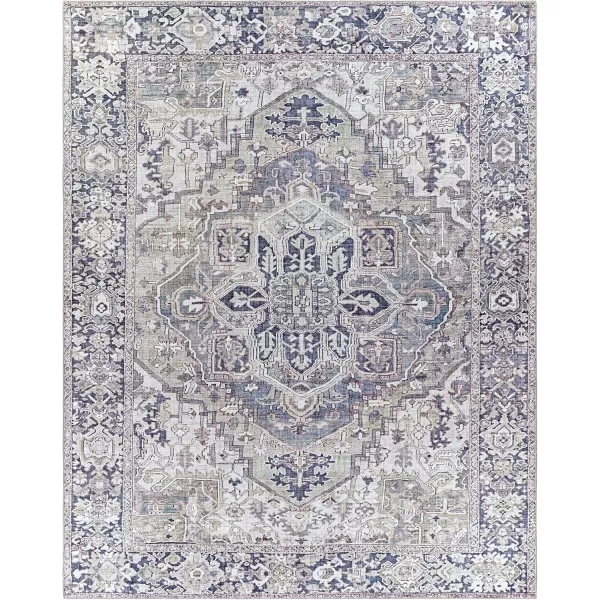 Livabliss Reeta Printed Medallion Area Rug5 x 76quotBright RedWheatCharcoal