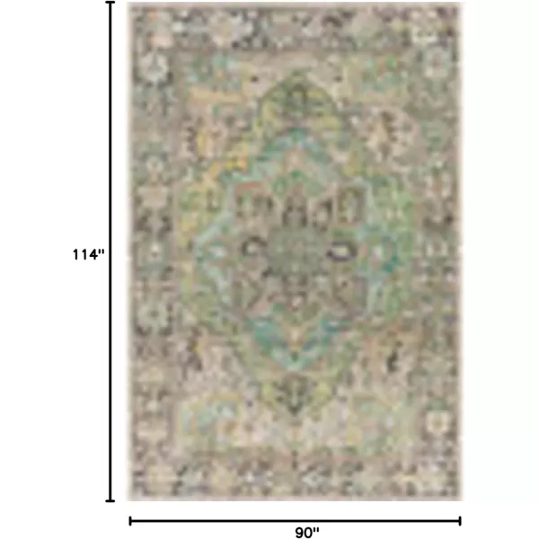 Livabliss Reeta Printed Medallion Area Rug5 x 76quotBright RedWheatDark Green