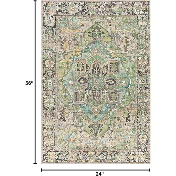 Livabliss Reeta Printed Medallion Area Rug5 x 76quotBright RedWheatDark Green