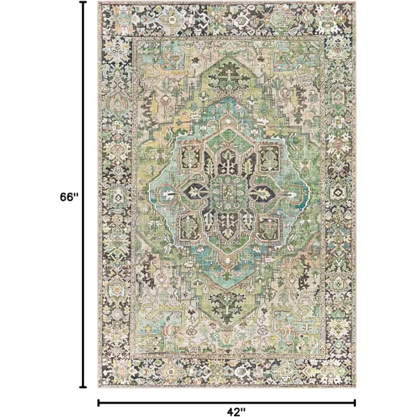 Livabliss Reeta Printed Medallion Area Rug5 x 76quotBright RedWheatDark Green