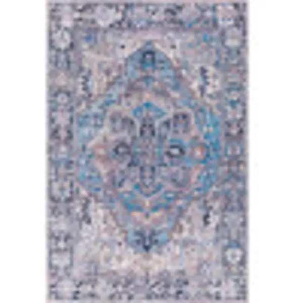 Livabliss Reeta Printed Medallion Area Rug5 x 76quotBright RedWheatDenimLilac