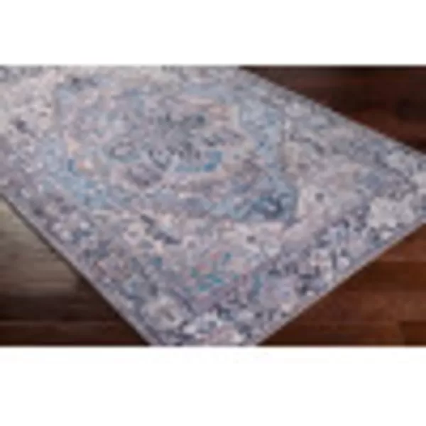 Livabliss Reeta Printed Medallion Area Rug5 x 76quotBright RedWheatDenimLilac