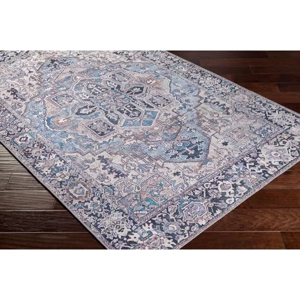 Livabliss Reeta Printed Medallion Area Rug5 x 76quotBright RedWheatDenimLilac