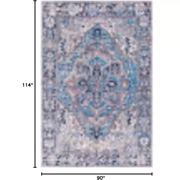 Livabliss Reeta Printed Medallion Area Rug5 x 76quotBright RedWheatDenimLilac