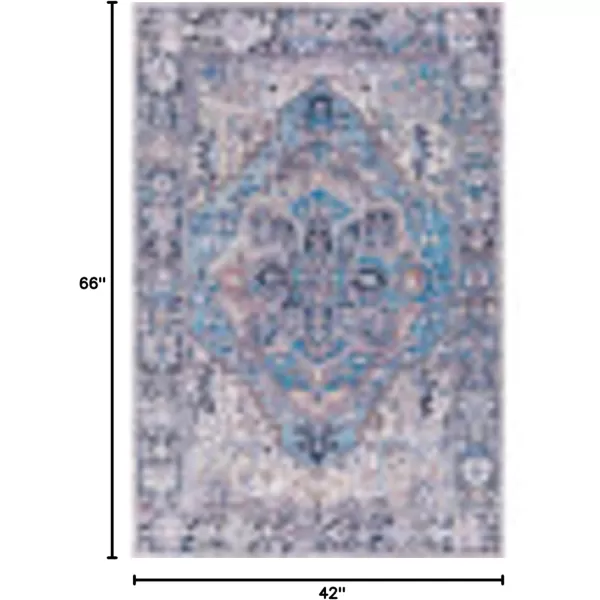 Livabliss Reeta Printed Medallion Area Rug5 x 76quotBright RedWheatDenimLilac