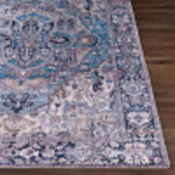 Livabliss Reeta Printed Medallion Area Rug5 x 76quotBright RedWheatDenimLilac