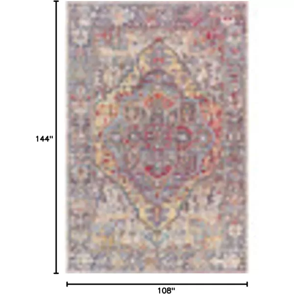 Livabliss Reeta Printed Medallion Area Rug5 x 76quotBright RedWheatOrangeDenim