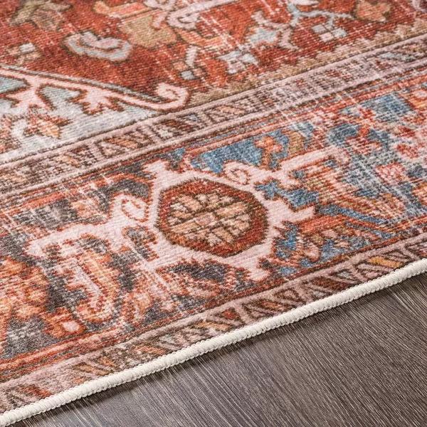 Livabliss Stacia Oriental Washable Area Rug 5 ft x 7 ft 6 in RedBlueRedBlue