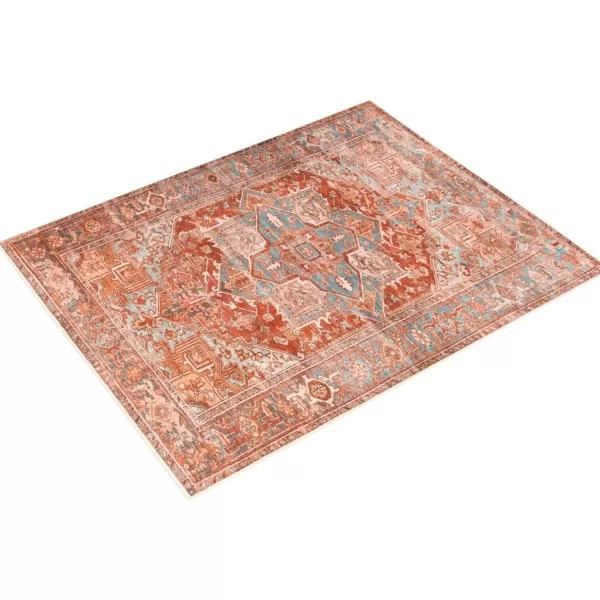 Livabliss Stacia Oriental Washable Area Rug 5 ft x 7 ft 6 in RedBlueRedBlue