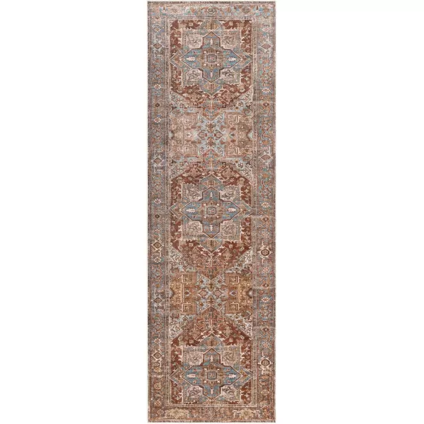 Livabliss Stacia Oriental Washable Area Rug 5 ft x 7 ft 6 in RedBlueRedBlue