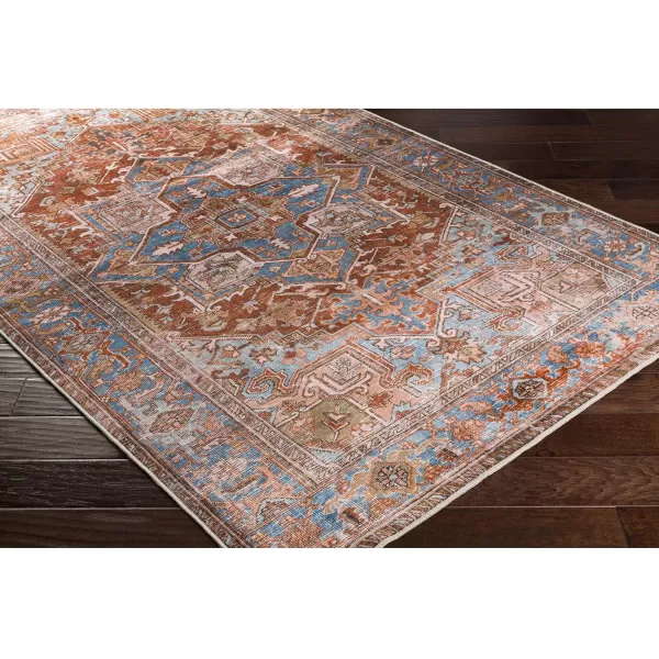 Livabliss Stacia Oriental Washable Area Rug 5 ft x 7 ft 6 in RedBlueRedBlue