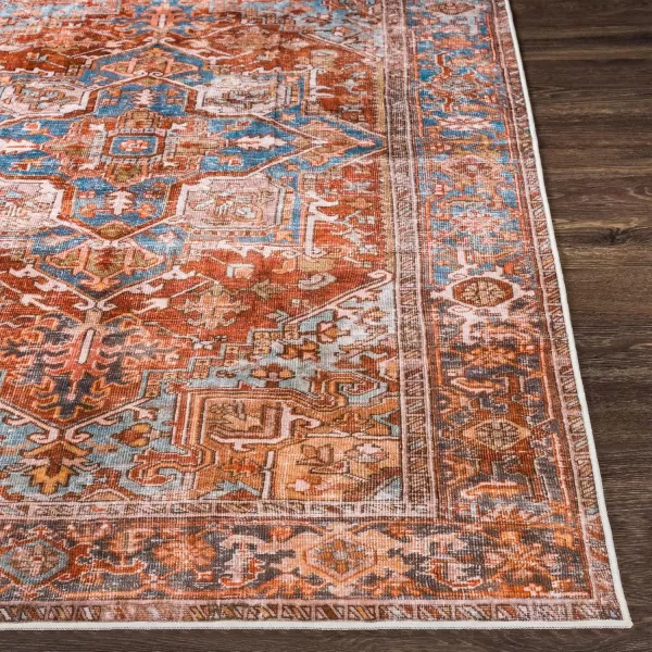 Livabliss Stacia Oriental Washable Area Rug 5 ft x 7 ft 6 in RedBlueRedBlue