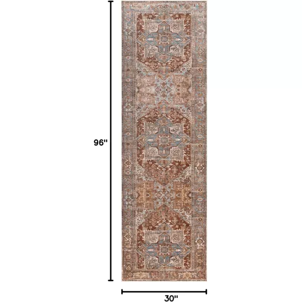 Livabliss Stacia Oriental Washable Area Rug 5 ft x 7 ft 6 in RedBlueRedBlue