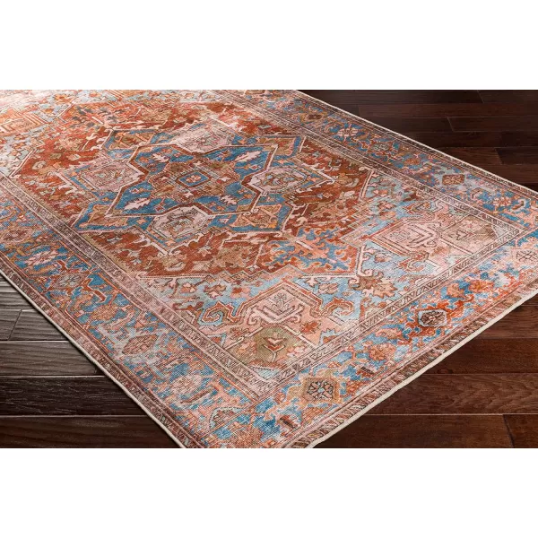 Livabliss Stacia Oriental Washable Area Rug 5 ft x 7 ft 6 in RedBlueRedBlue