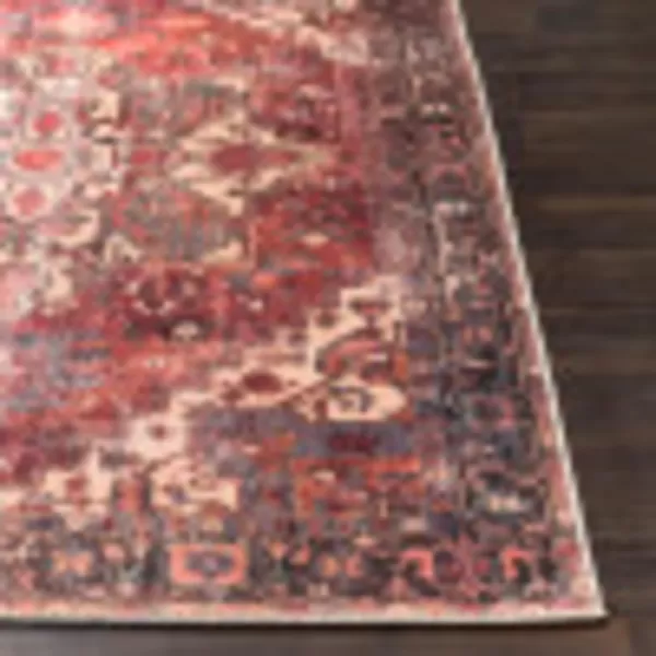 Livabliss Yuki Vintage Oriental Washable Area Rug53quot x 73quot RustRust