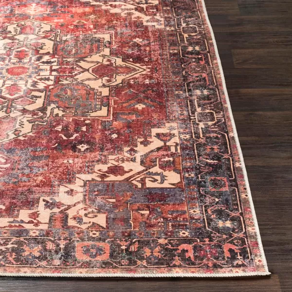 Livabliss Yuki Vintage Oriental Washable Area Rug53quot x 73quot RustRust