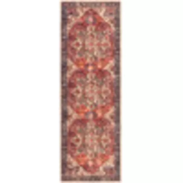 Livabliss Yuki Vintage Oriental Washable Area Rug53quot x 73quot RustRust