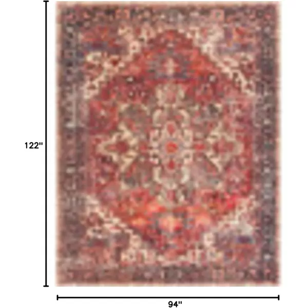 Livabliss Yuki Vintage Oriental Washable Area Rug53quot x 73quot RustRust