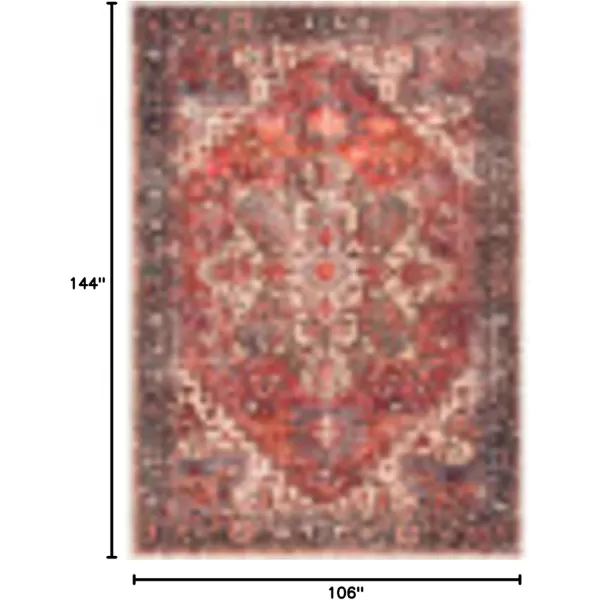 Livabliss Yuki Vintage Oriental Washable Area Rug53quot x 73quot RustRust