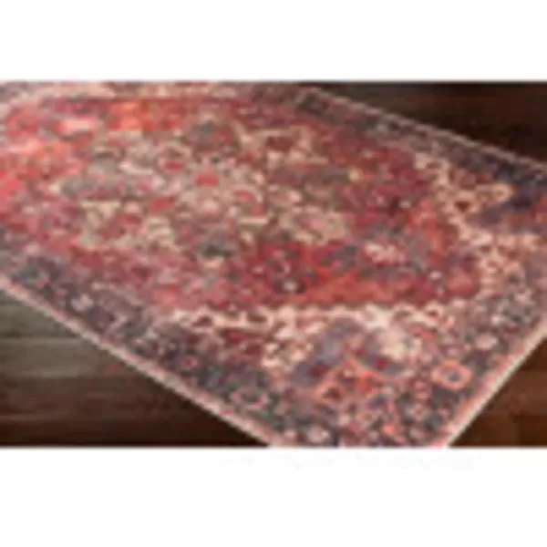 Livabliss Yuki Vintage Oriental Washable Area Rug53quot x 73quot RustRust