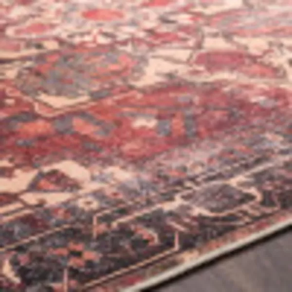 Livabliss Yuki Vintage Oriental Washable Area Rug53quot x 73quot RustRust