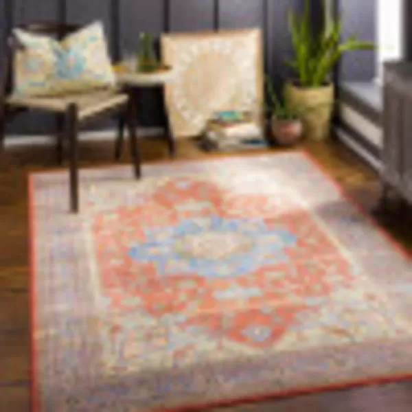 Artistic Weavers Chrysta Vintage Medallion Washable Area Rug 53quot x 7 Burnt Orange27 x 4