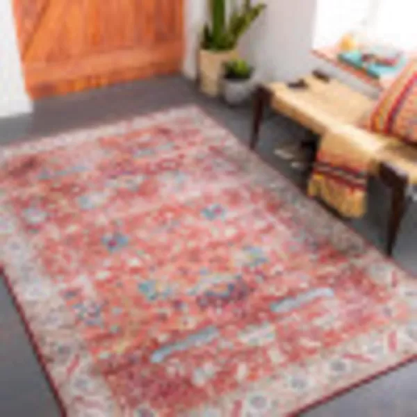 Artistic Weavers Xavi Oriental Border Area Rug 5 x 76quot RedRed