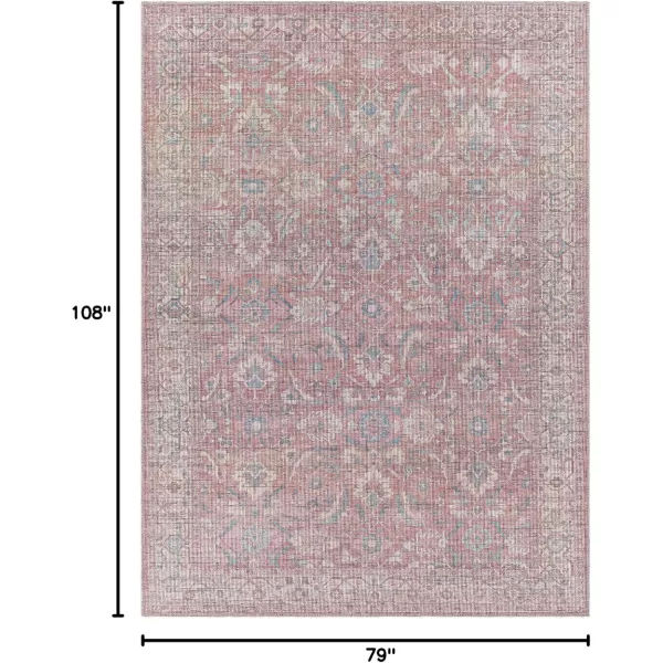 Artistic Weavers Falah Oriental Printed Washable Area Rug 53quot x 73quot RustRust