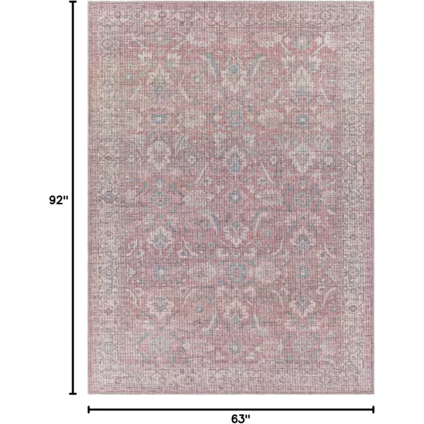 Artistic Weavers Falah Oriental Printed Washable Area Rug 53quot x 73quot RustRust