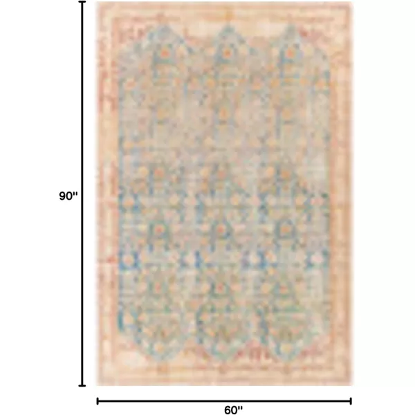 Artistic Weavers Raul Vintage Oriental Area Rug 5 x 76quot Bright BlueCream