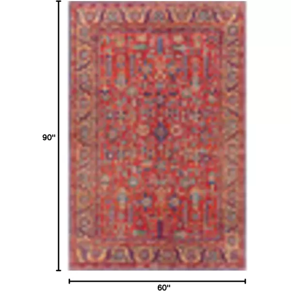 Artistic Weavers Rawle Oriental Border Area Rug5 x 76quotRed