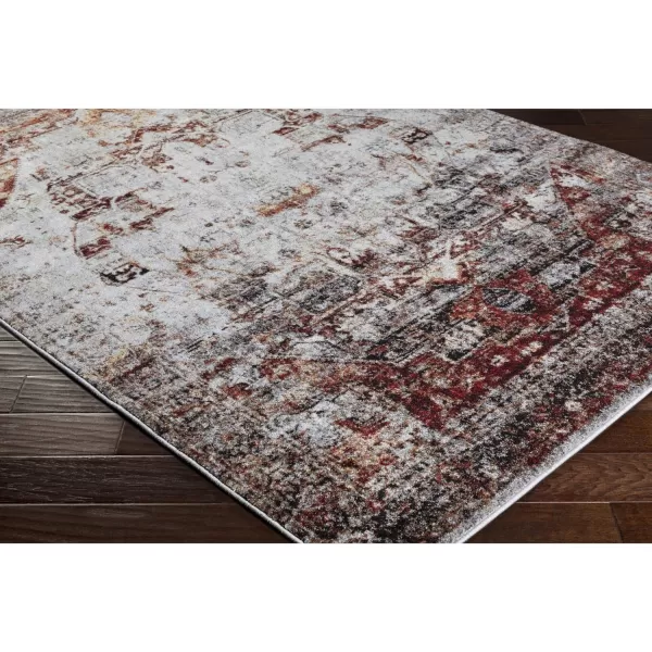 Bravo Dark Red Updated Traditional Area Rug 53 x 73Red  White