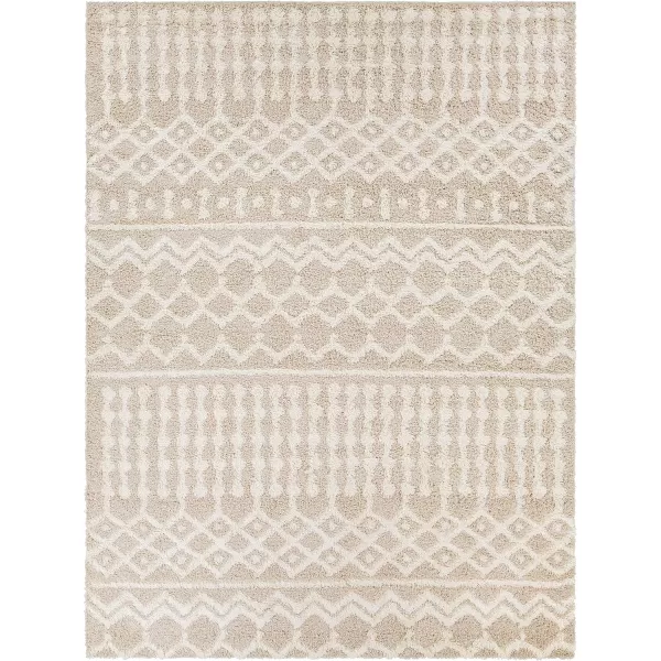 Hapsburg Moroccan Shag Area Rug53 x 73 Dark BrownBeige