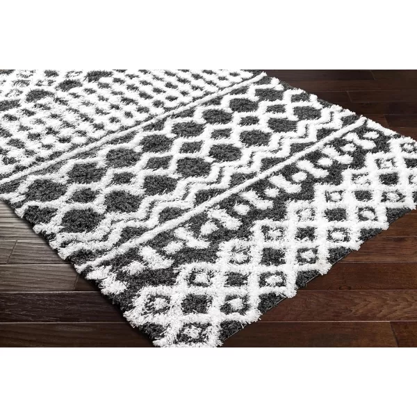 Hapsburg Moroccan Shag Area Rug53 x 73 Dark BrownBlackWhite