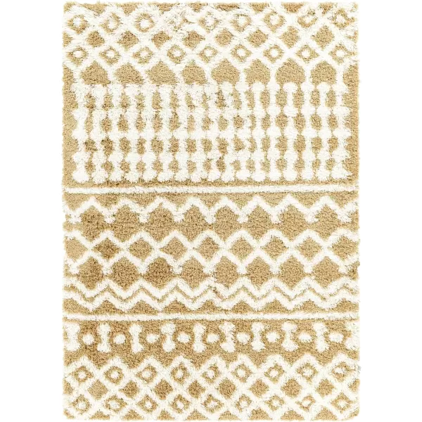 Hapsburg Moroccan Shag Area Rug53 x 73 Dark BrownCamel