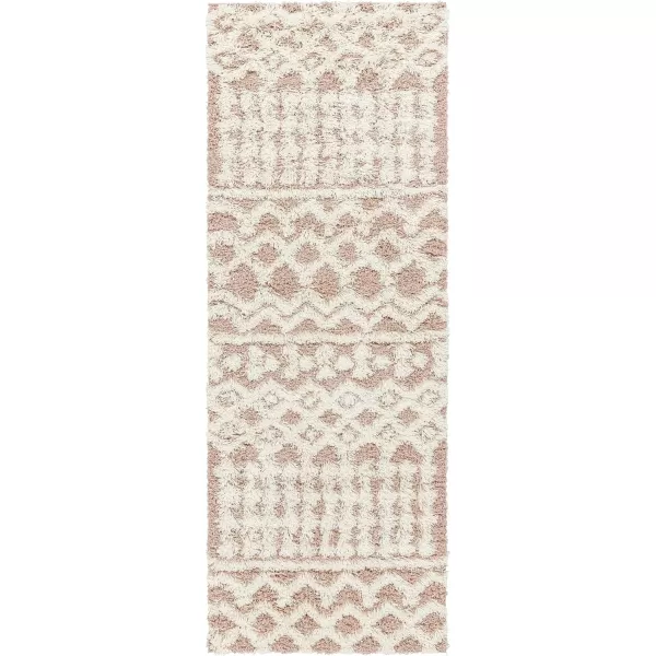 Hapsburg Moroccan Shag Area Rug53 x 73 Dark BrownDusty Pink