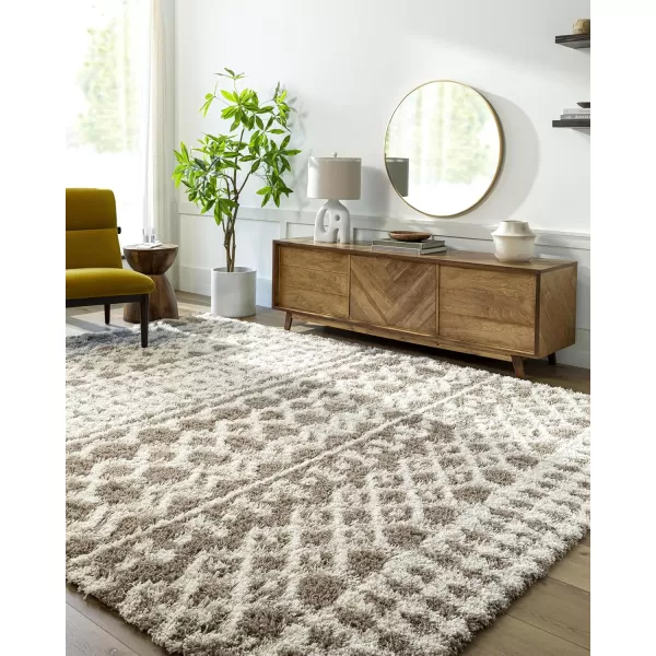 Hapsburg Moroccan Shag Area Rug53 x 73 Dark BrownMedium Brown